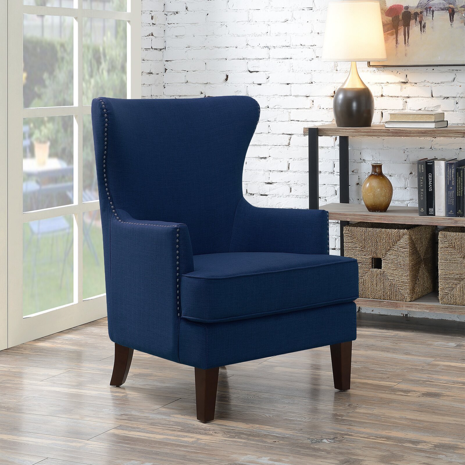High Seat Armchair With Nailhead Trim