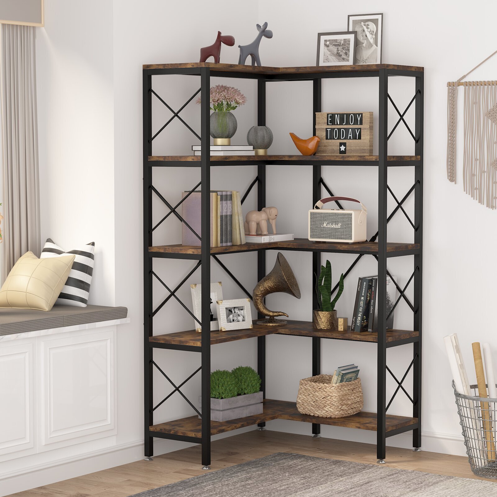 Industrial Corner Shelf Unit