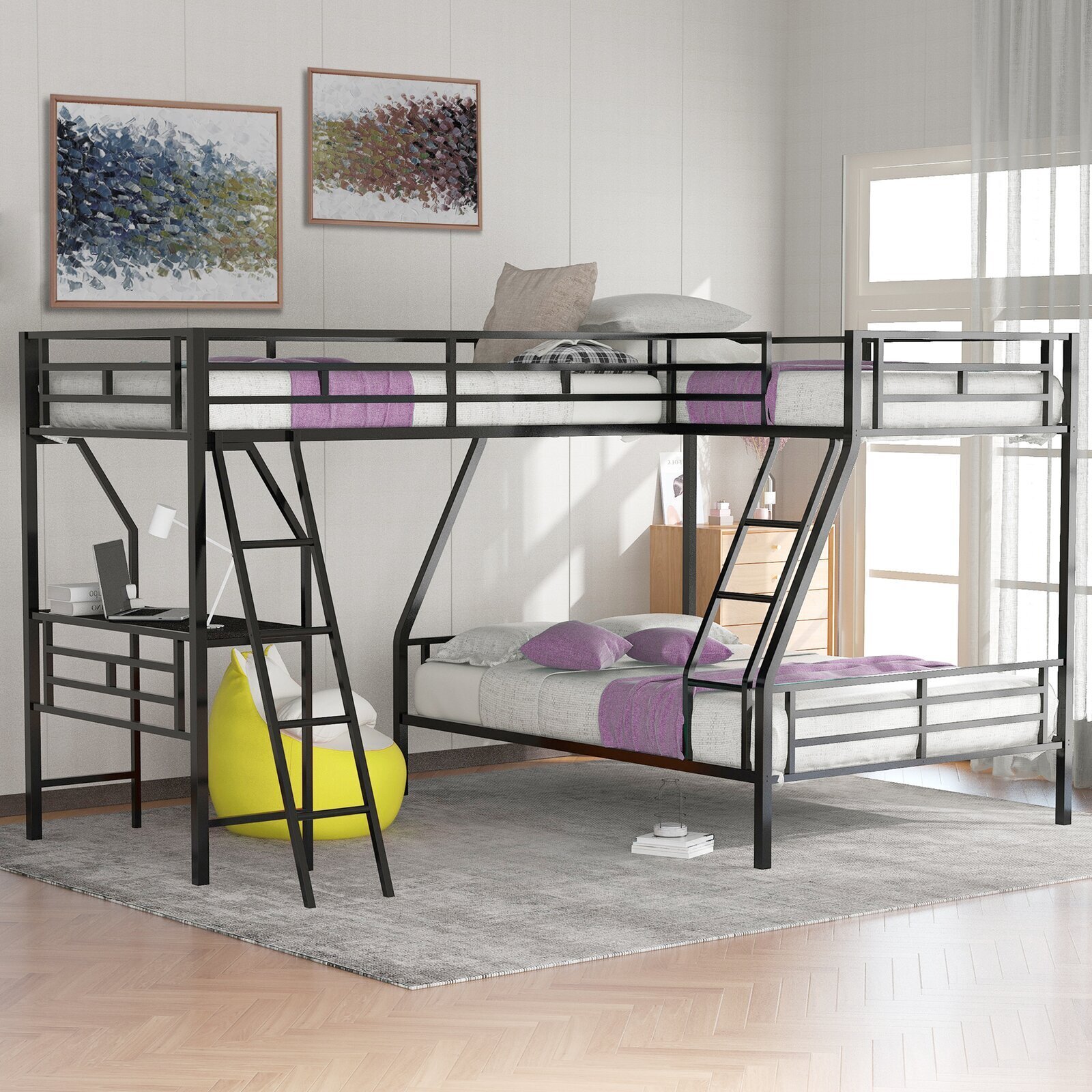 L Shaped Triple Bunk Bed