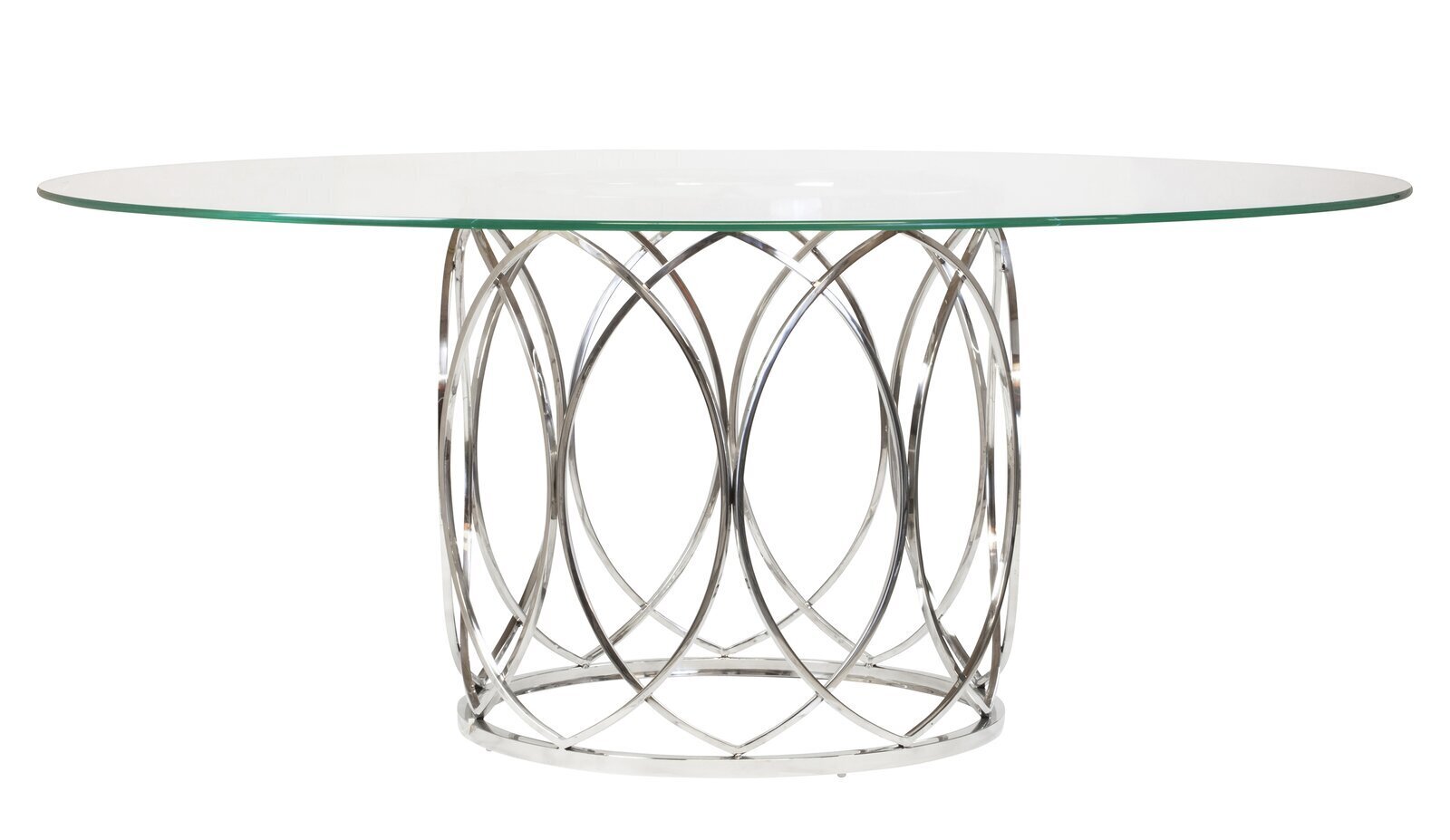 Large Round Glass Dining Table for Six