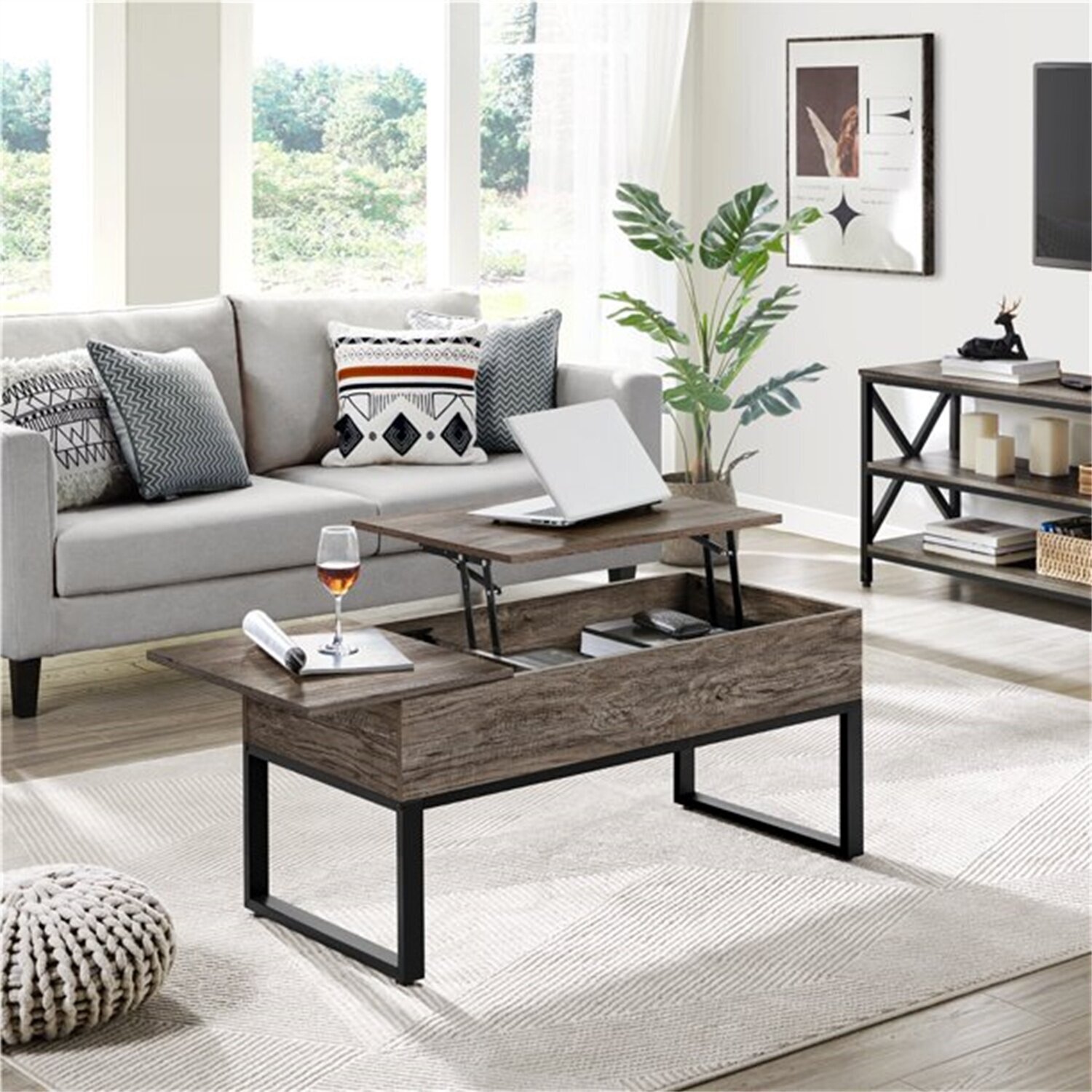 Lift Top Bamboo Coffee Table 