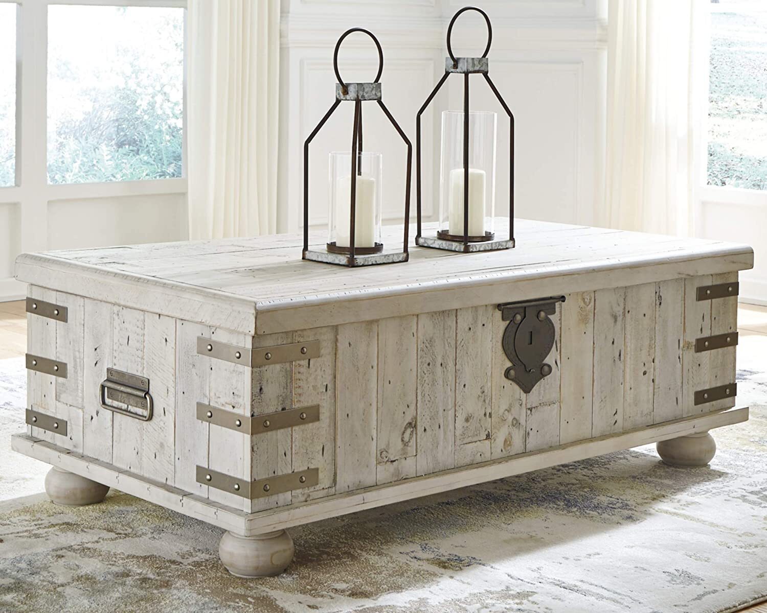Light Gray Rustic Coffee Chest 