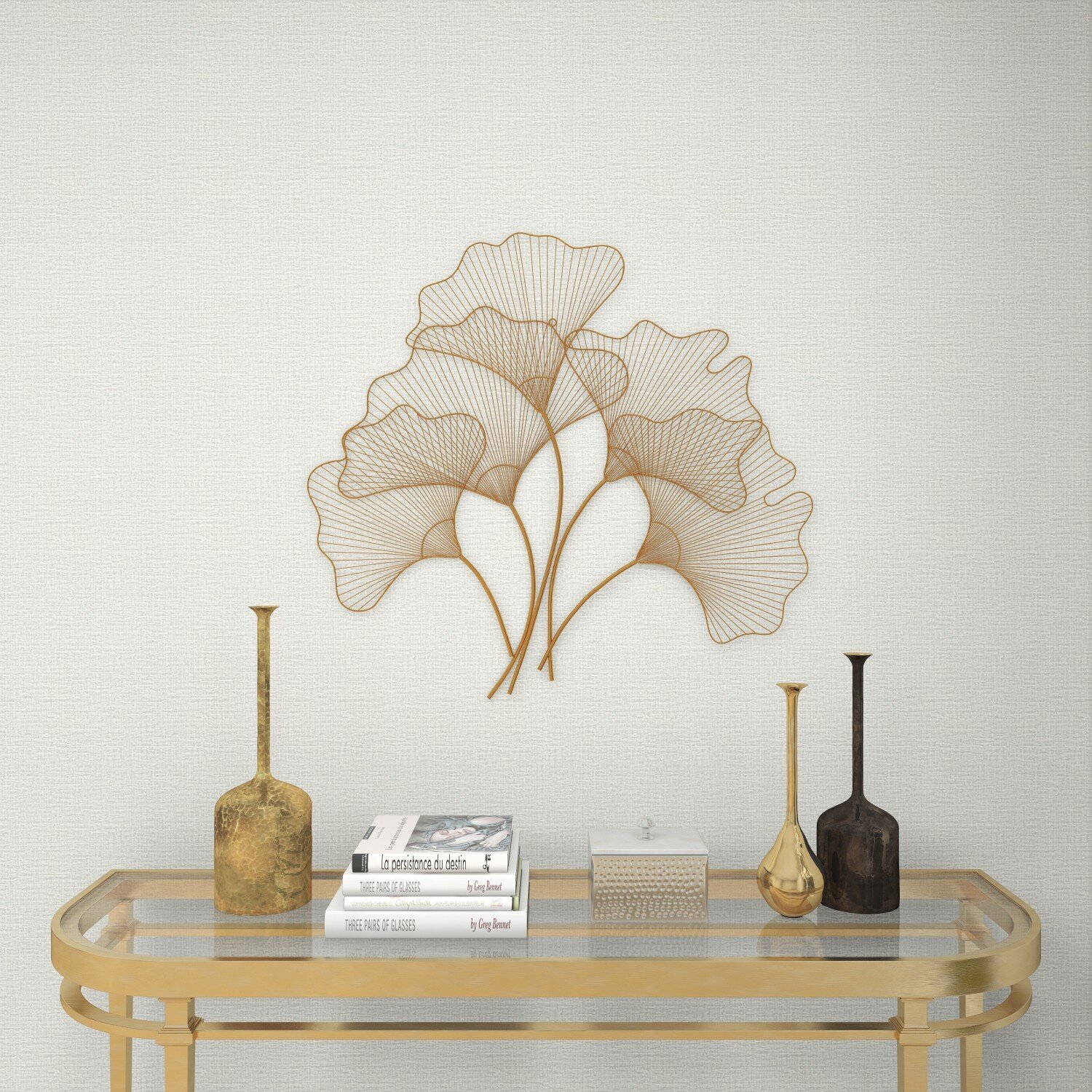 Metal Fan Leaf Wall Art