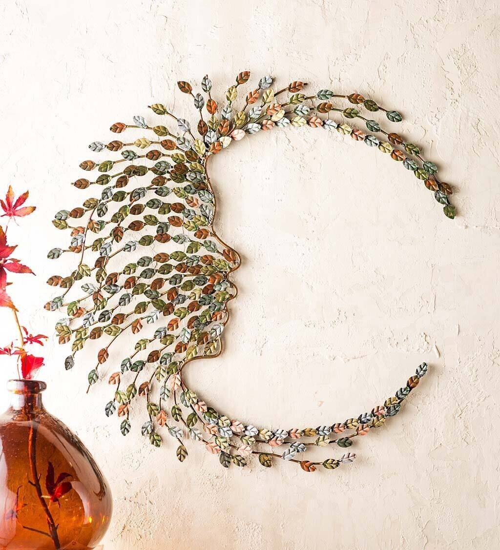 Metal Leaf Woman Wall Art