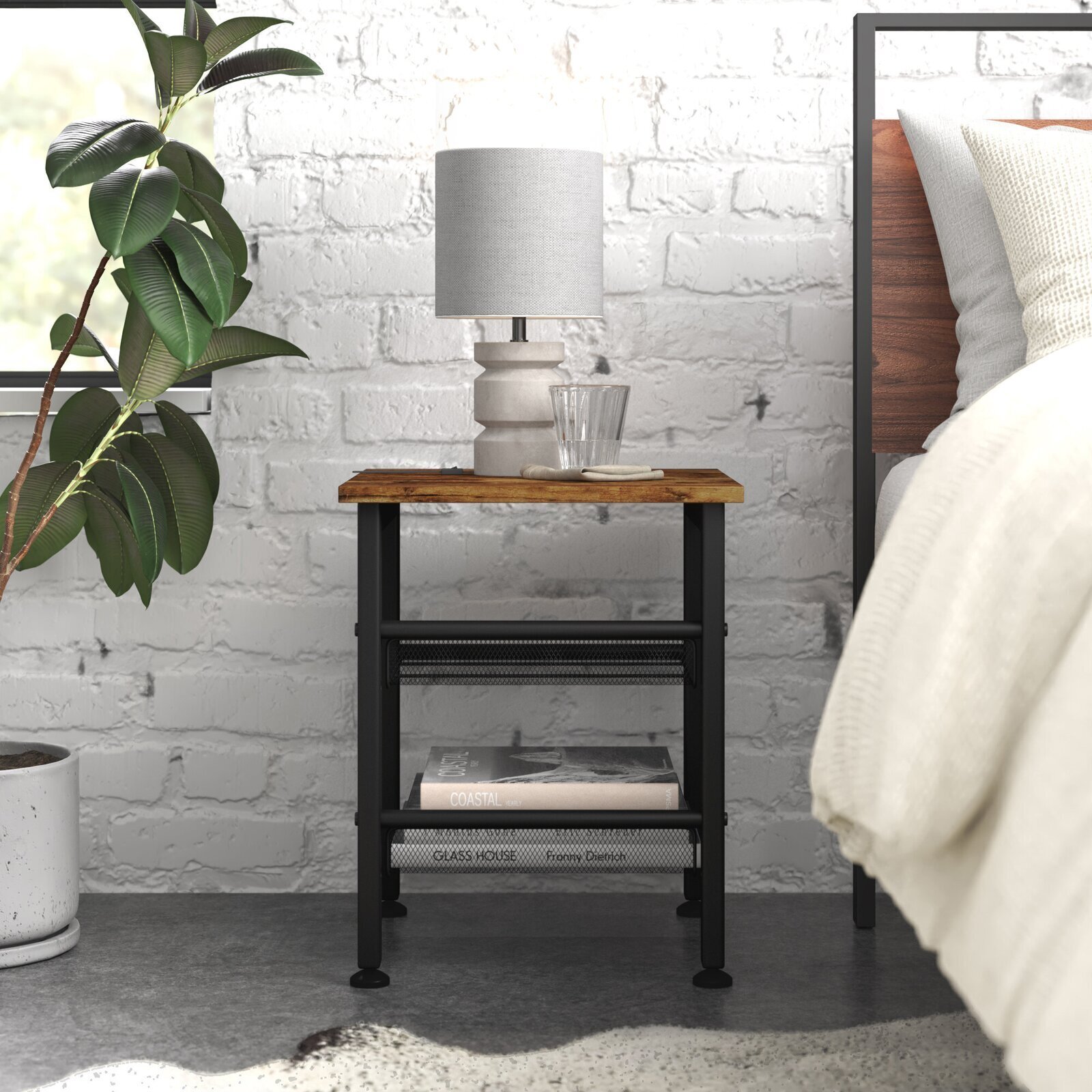Modern Industrial Iron Nightstand