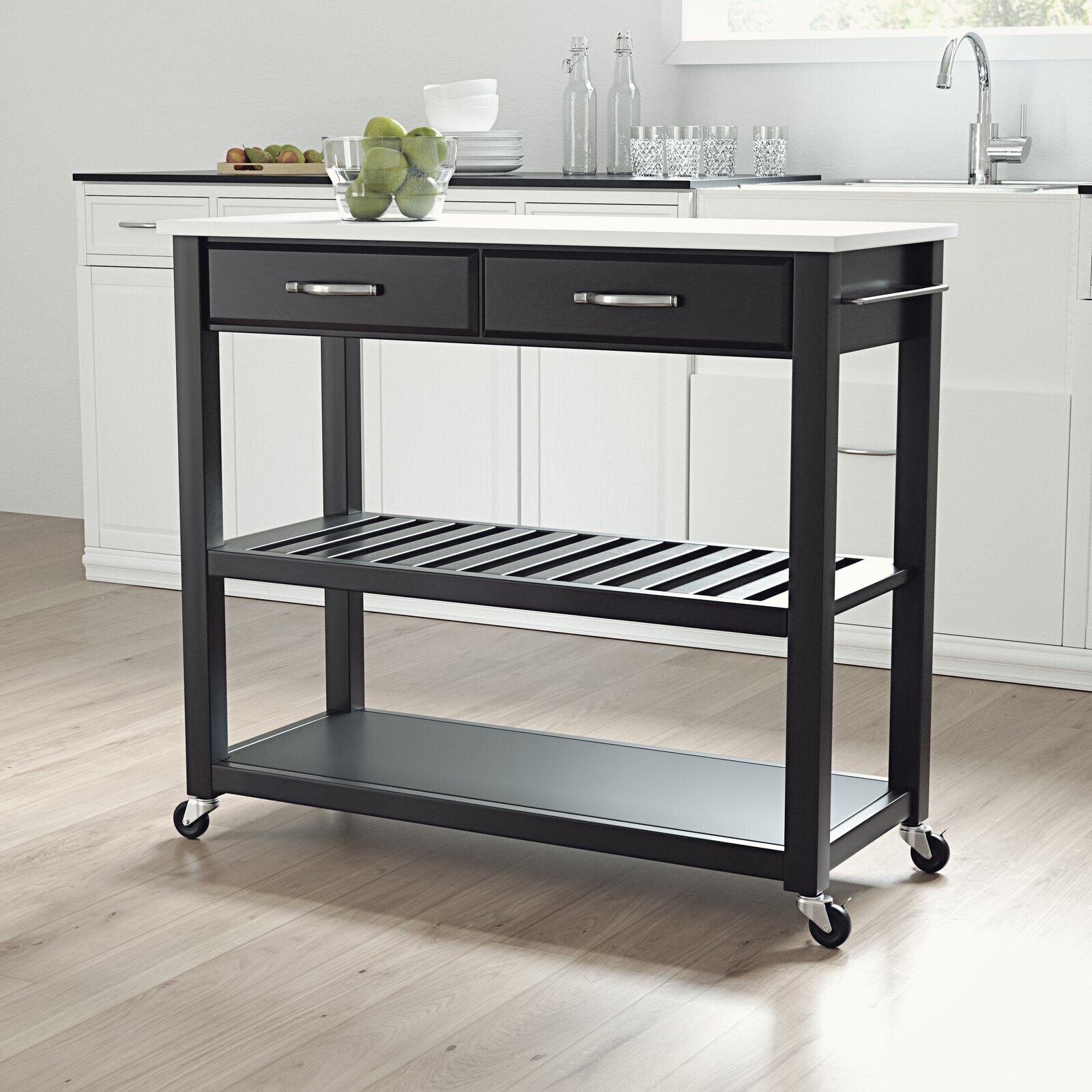 Modern Kitchen Island Wine Rack 