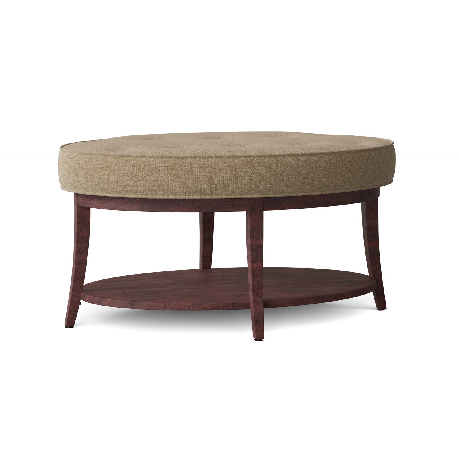 Modern Oval Coffee and Ottoman Table