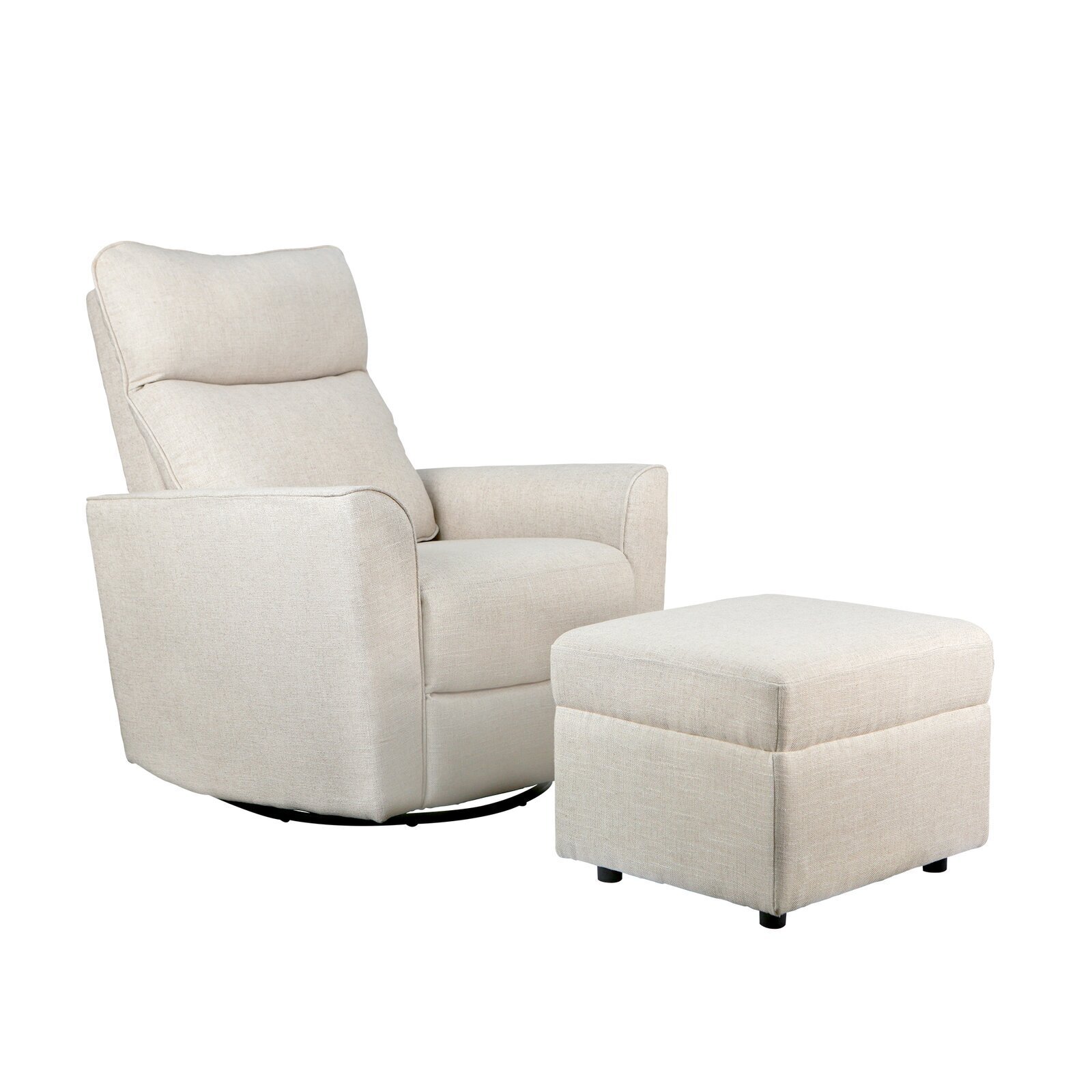 Modern Swivel Glider Rocker with Ottoman
