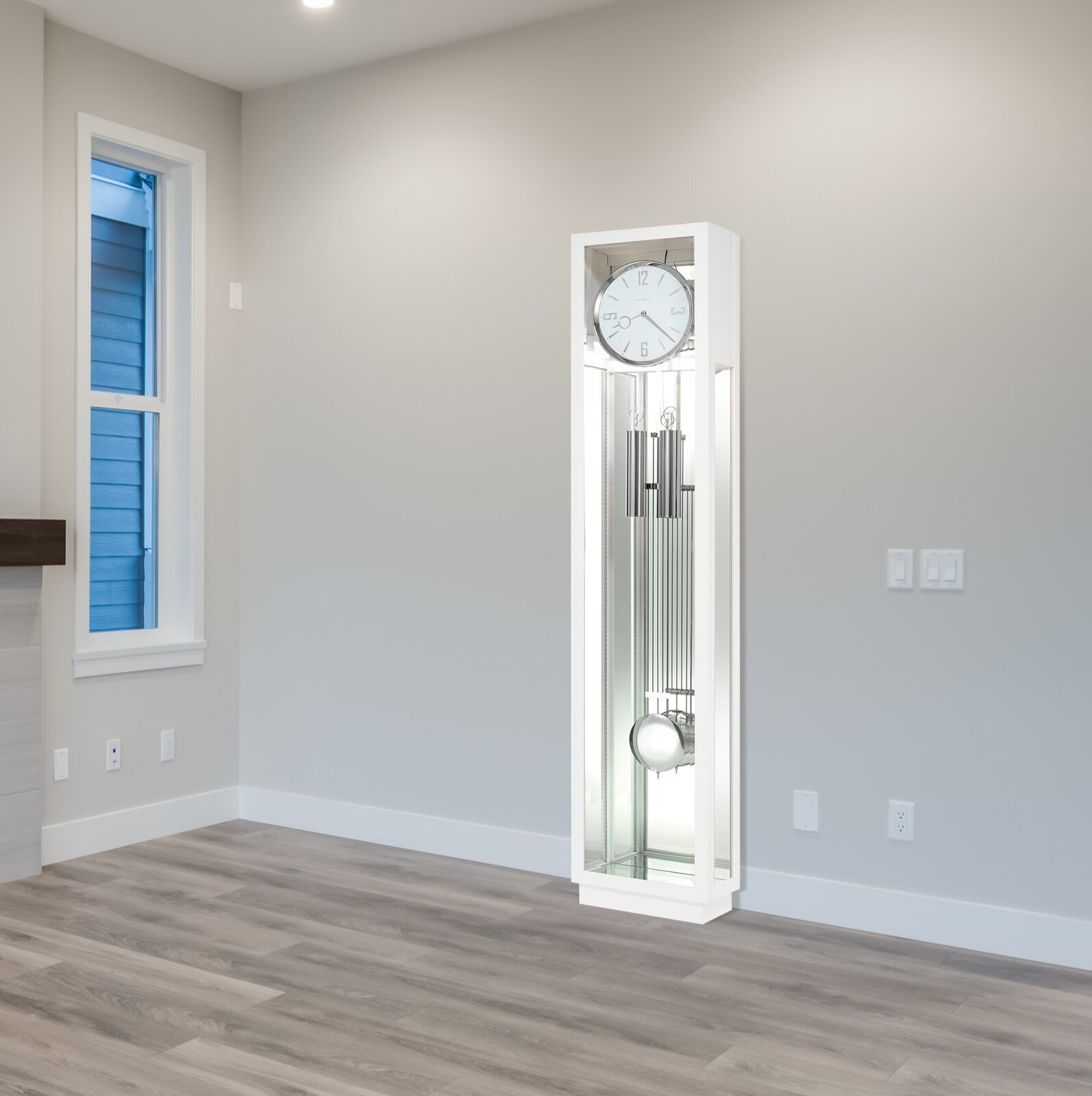 Modern White Grandfather Clock