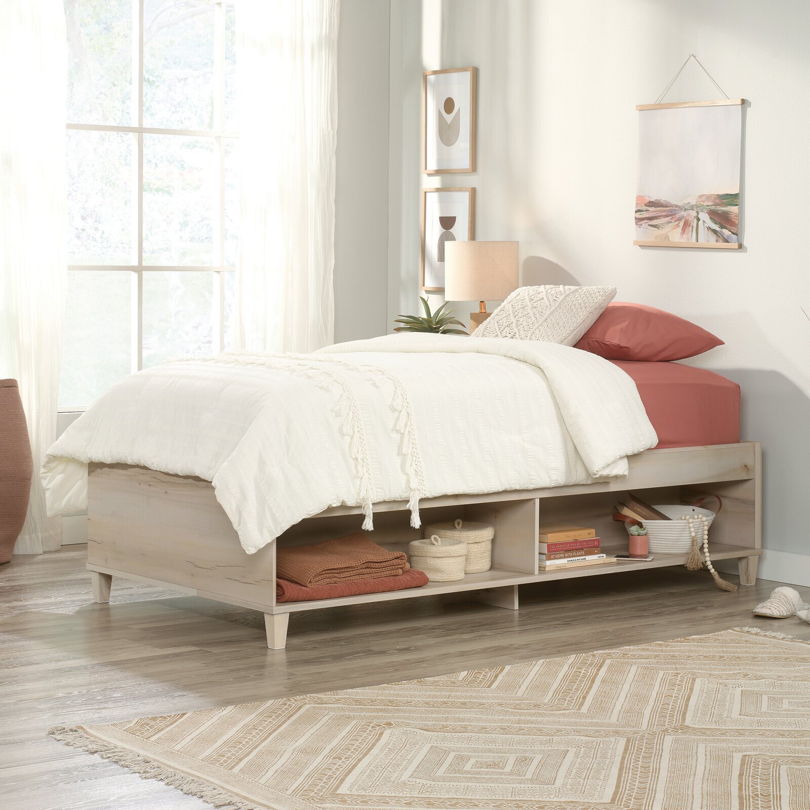 Narrow Daybed Frame With Shelves