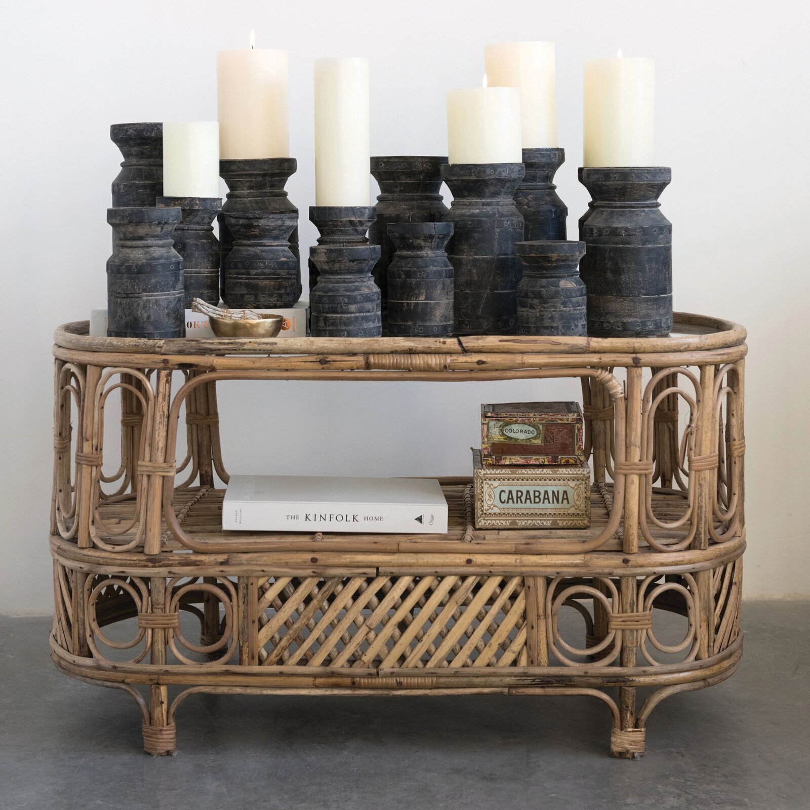 Oval Bamboo Rattan Coffee Table