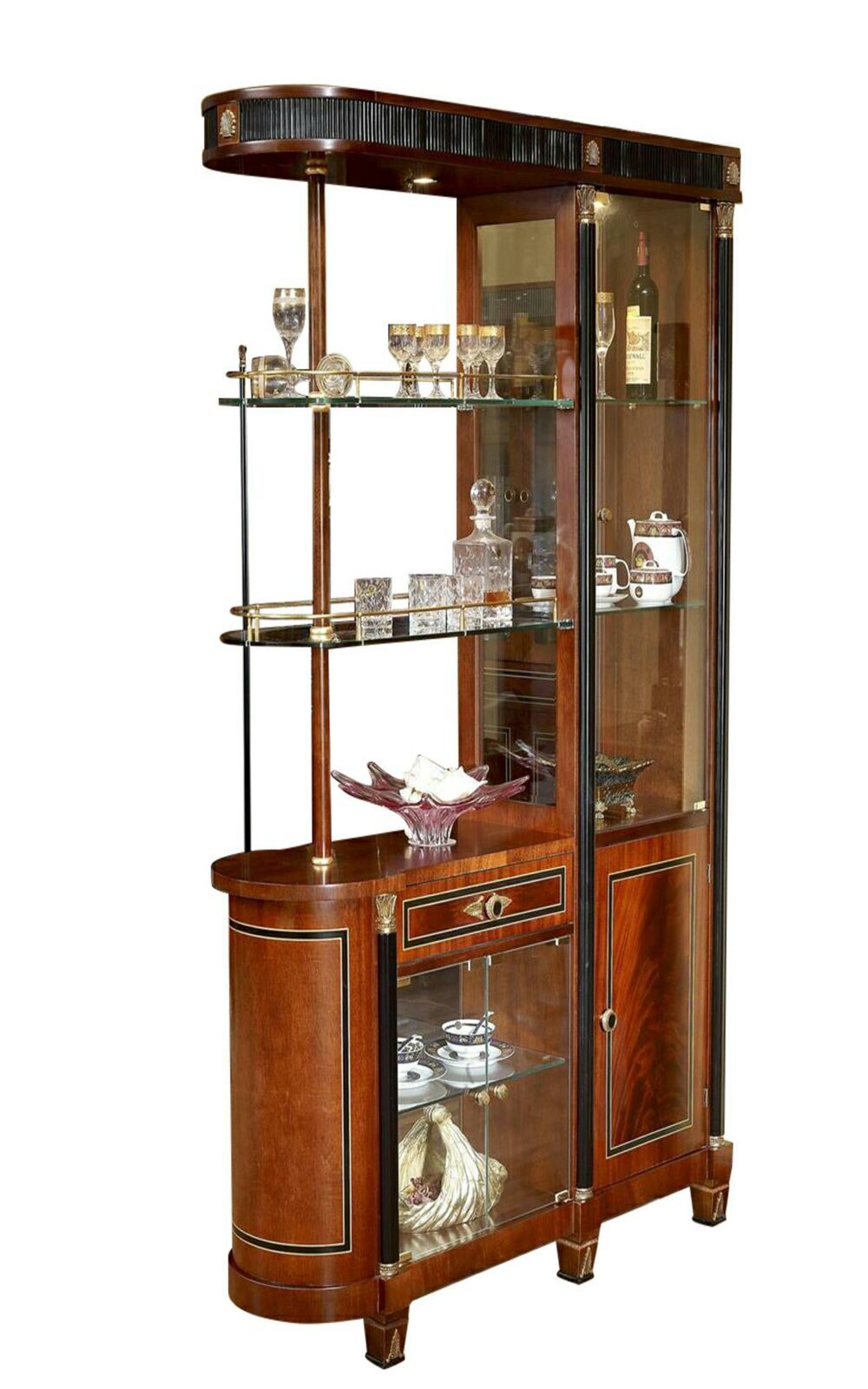Oval shaped Tall China Cabinet