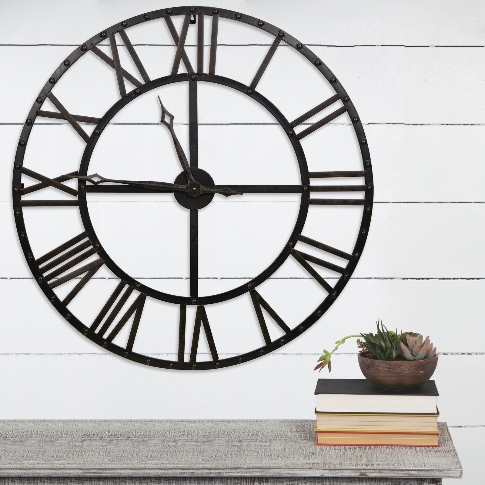 Oversized Black Wall Clock
