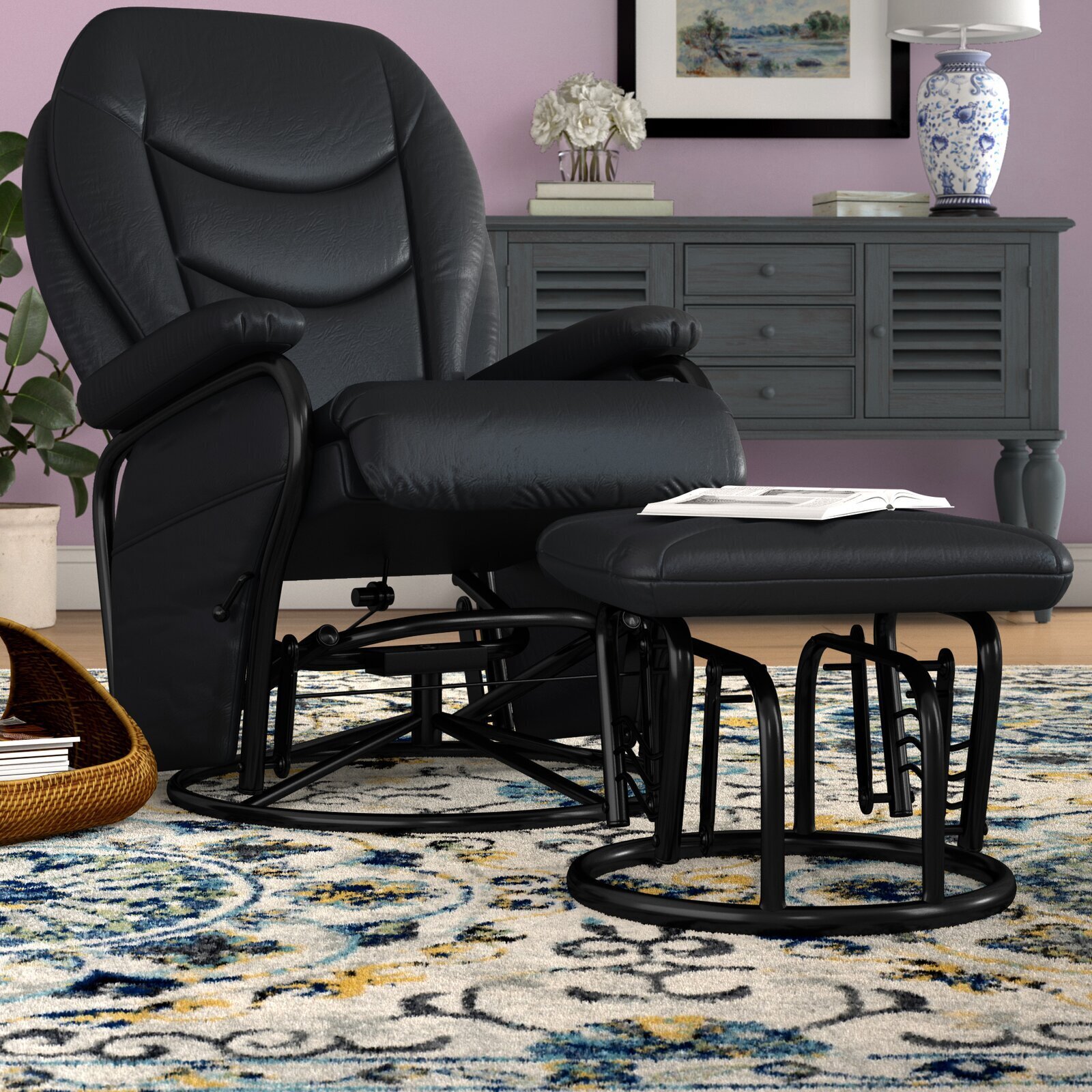 Swivel Glider Rocker With Ottoman