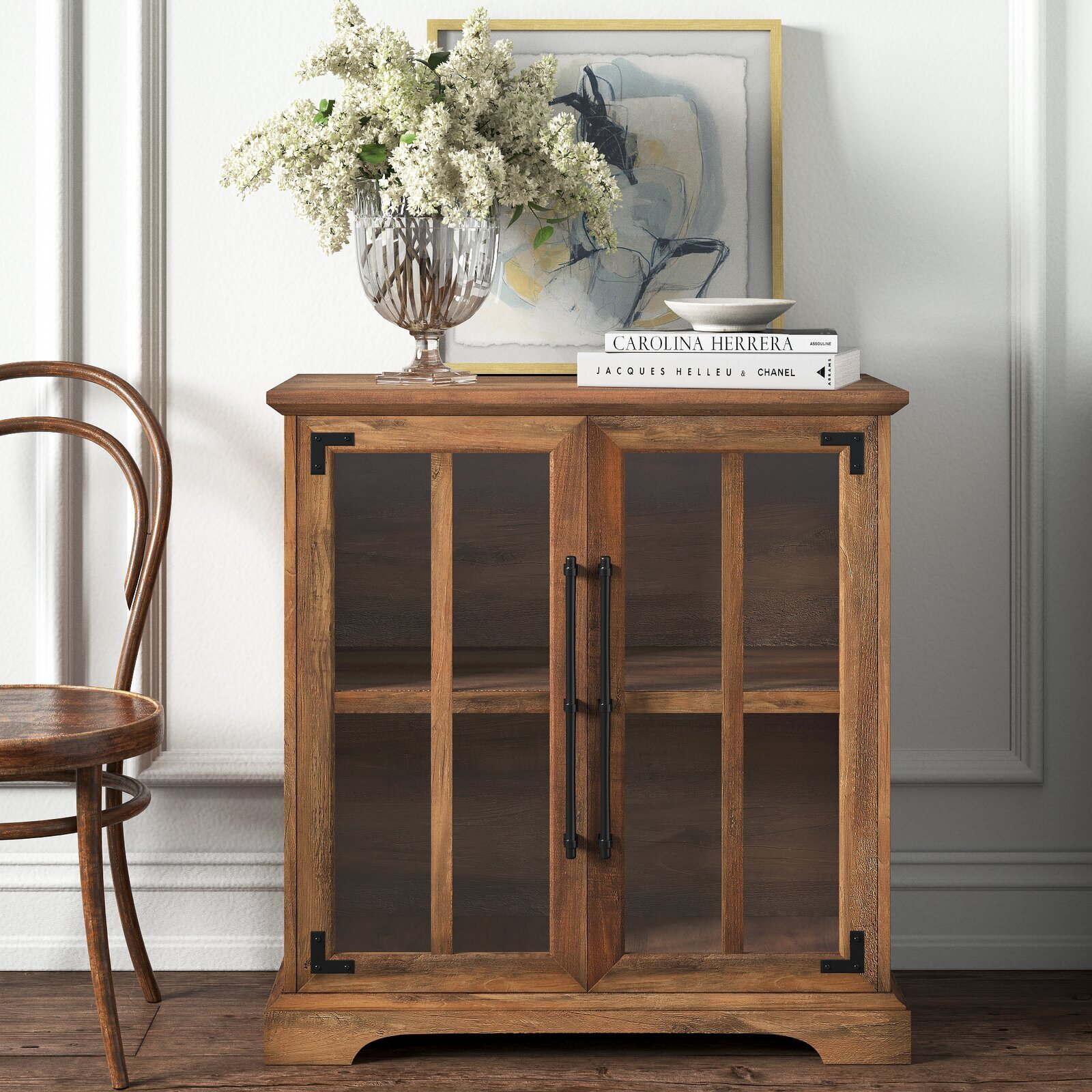 Rustic Oak Victorian Cabinet With Two Doors 
