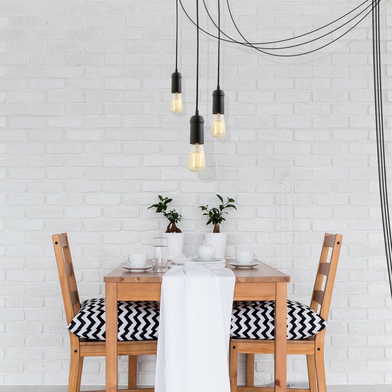 Set of Three Vintage Swag Lamps