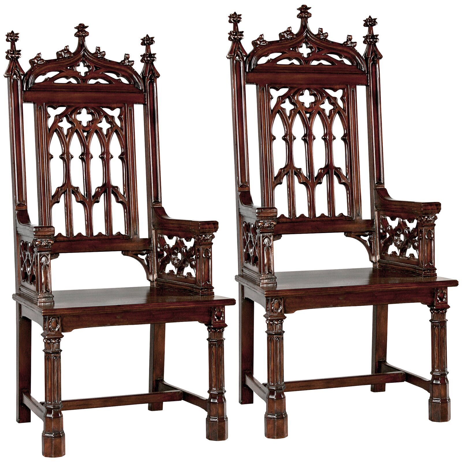 Set of Two Gothic Armchairs