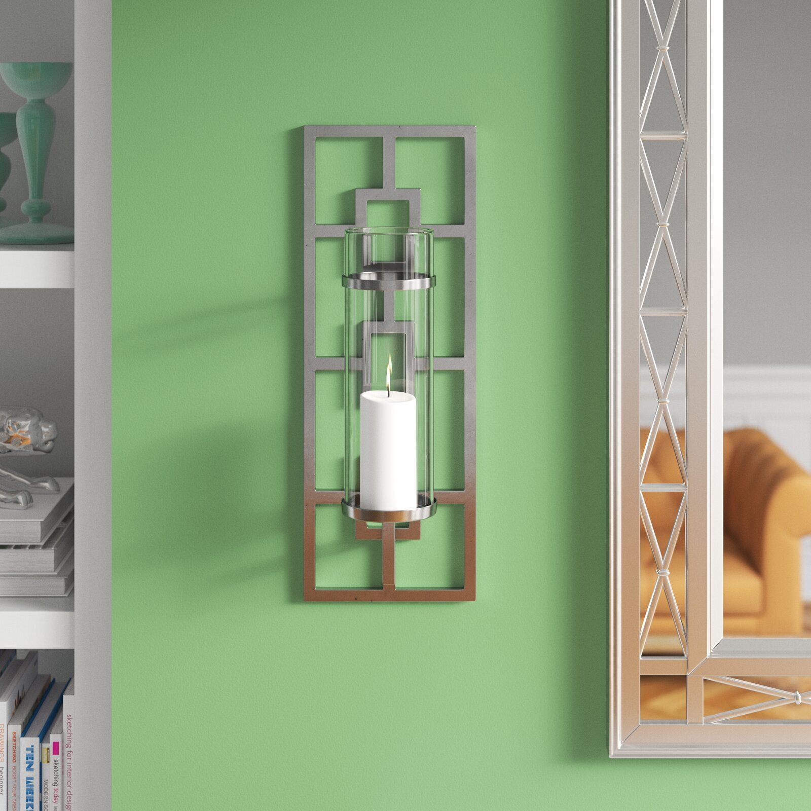 Silver Candle Wall Sconce