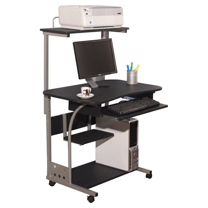 Small Desk on Wheels with Hutch