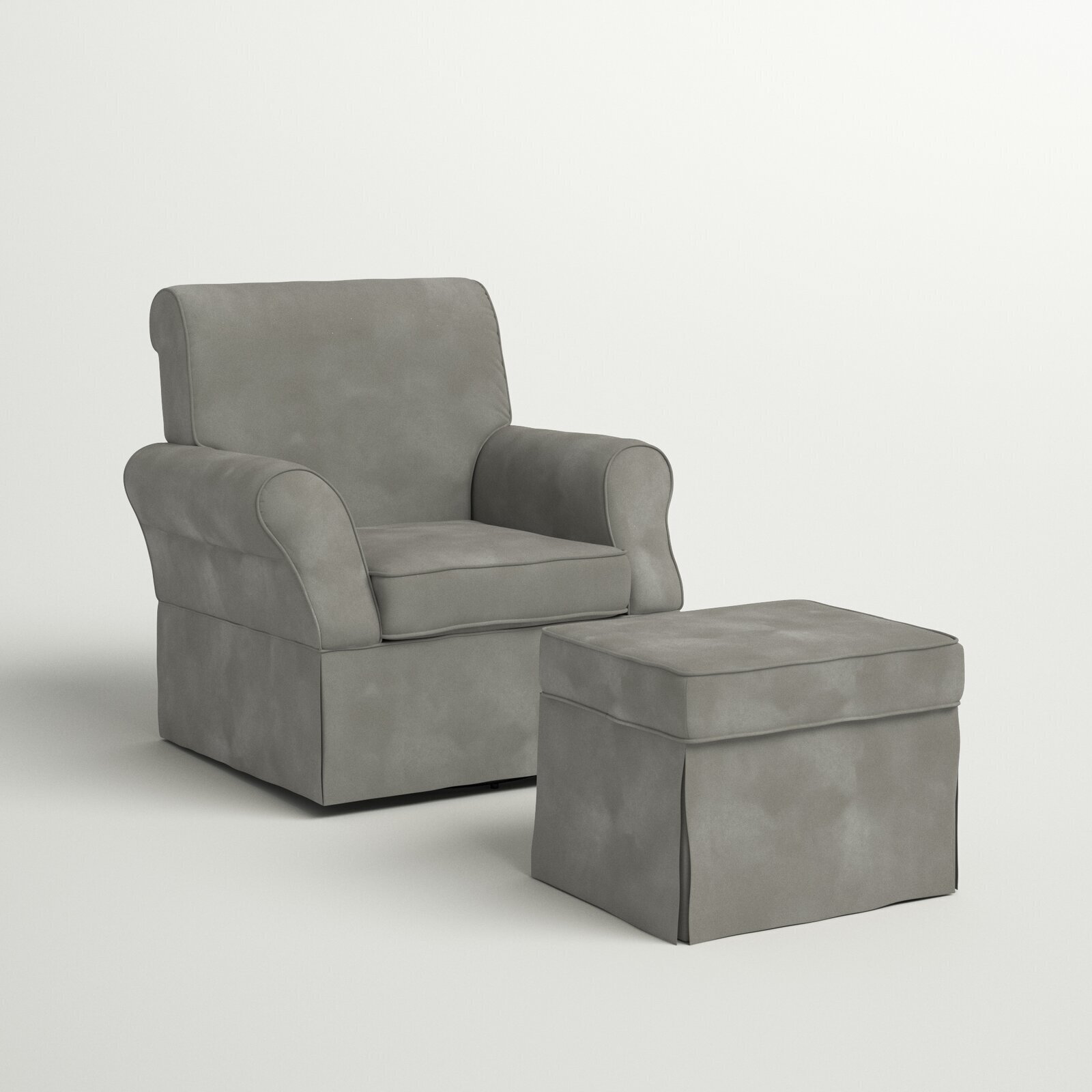 Solid Wood Rocking Glider Chair with Ottoman