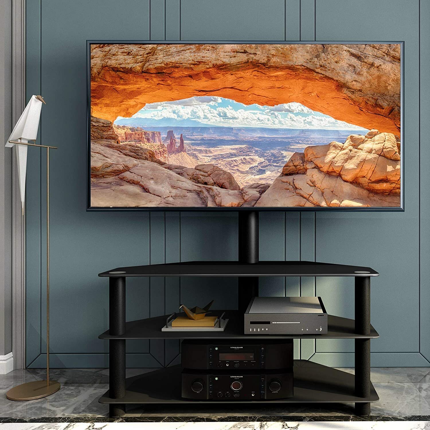 Swivel Mounted 6 Foot Tall TV Stand 