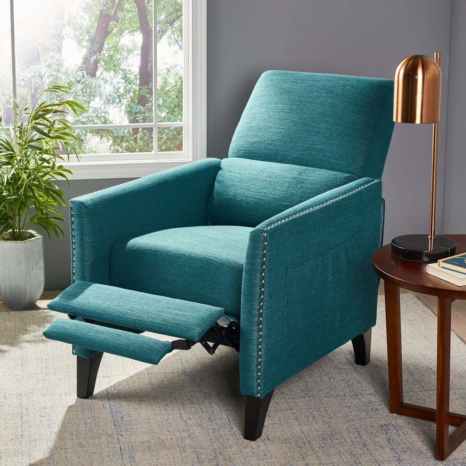 Textured Modern Small Recliner