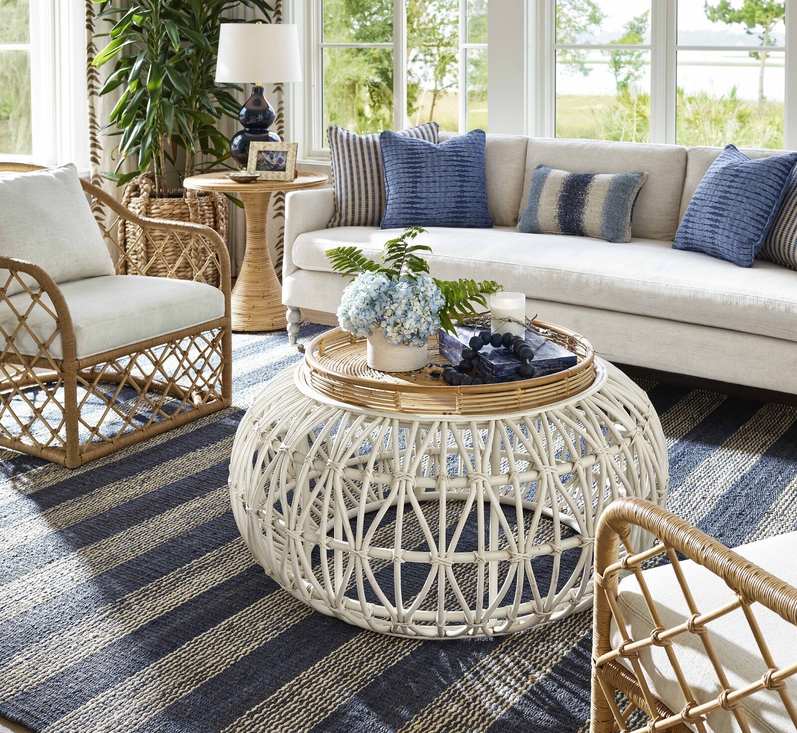 Tray Top Bamboo Coffee Table 