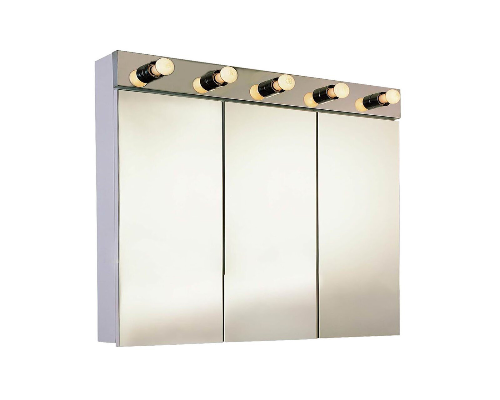 Tri View Medicine Cabinet With Hollywood Lights