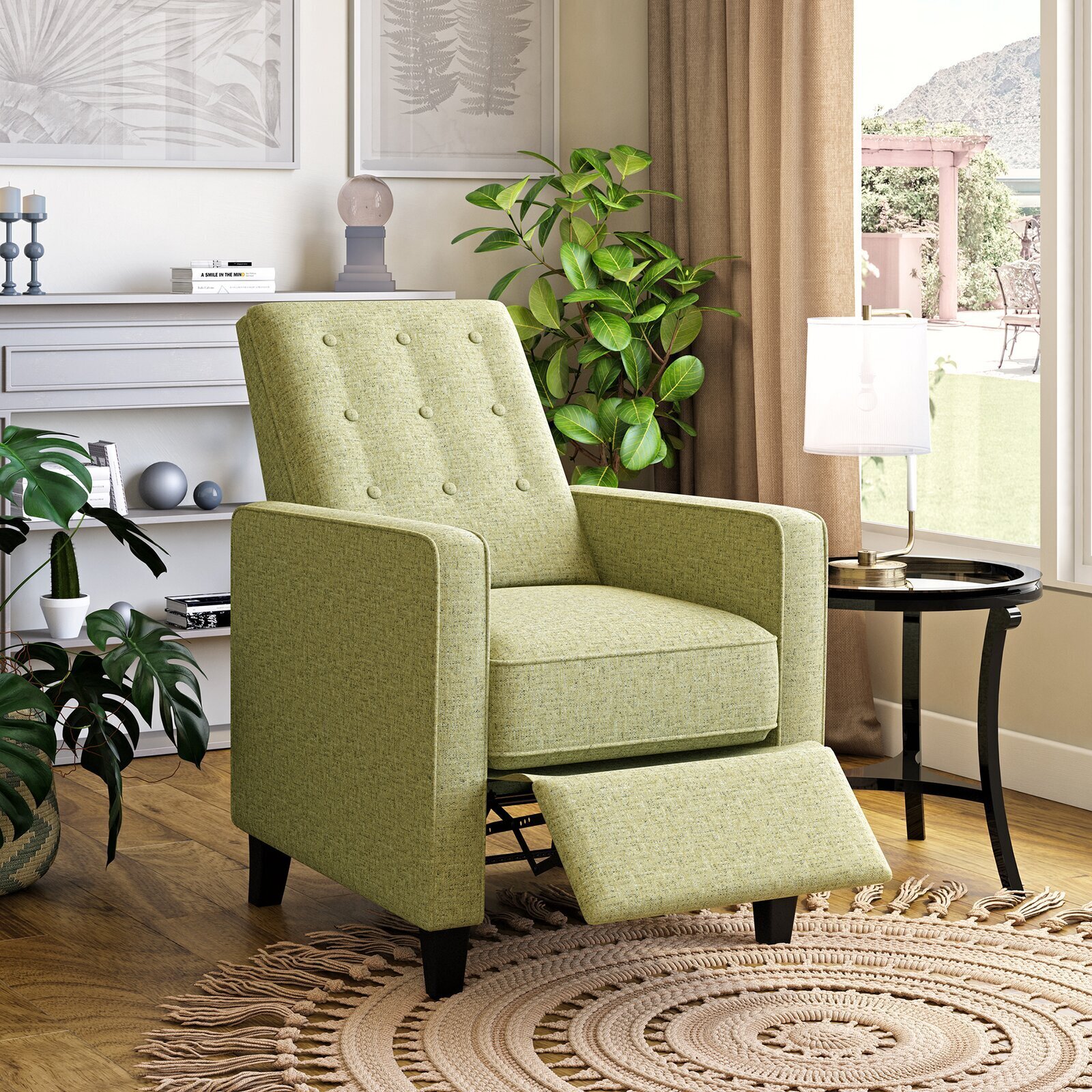 Tufted Small Recliner for Bedroom
