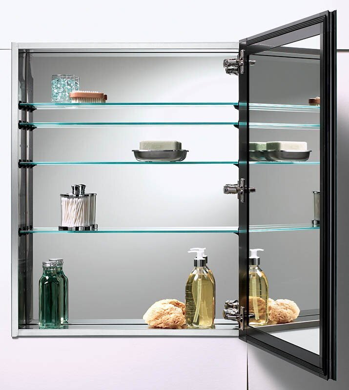 Understated Black Framed Recessed Medicine Cabinet