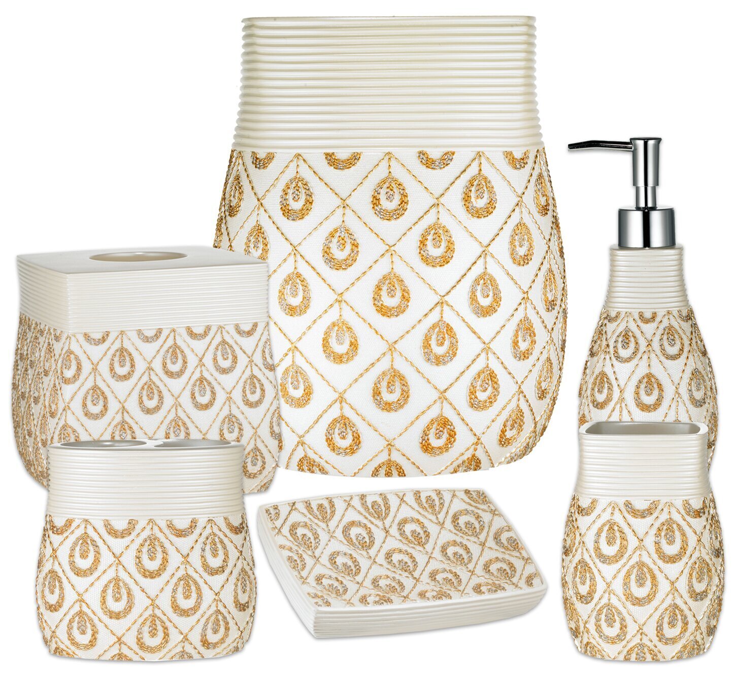 Unusual Gold and White Bathroom Décor 