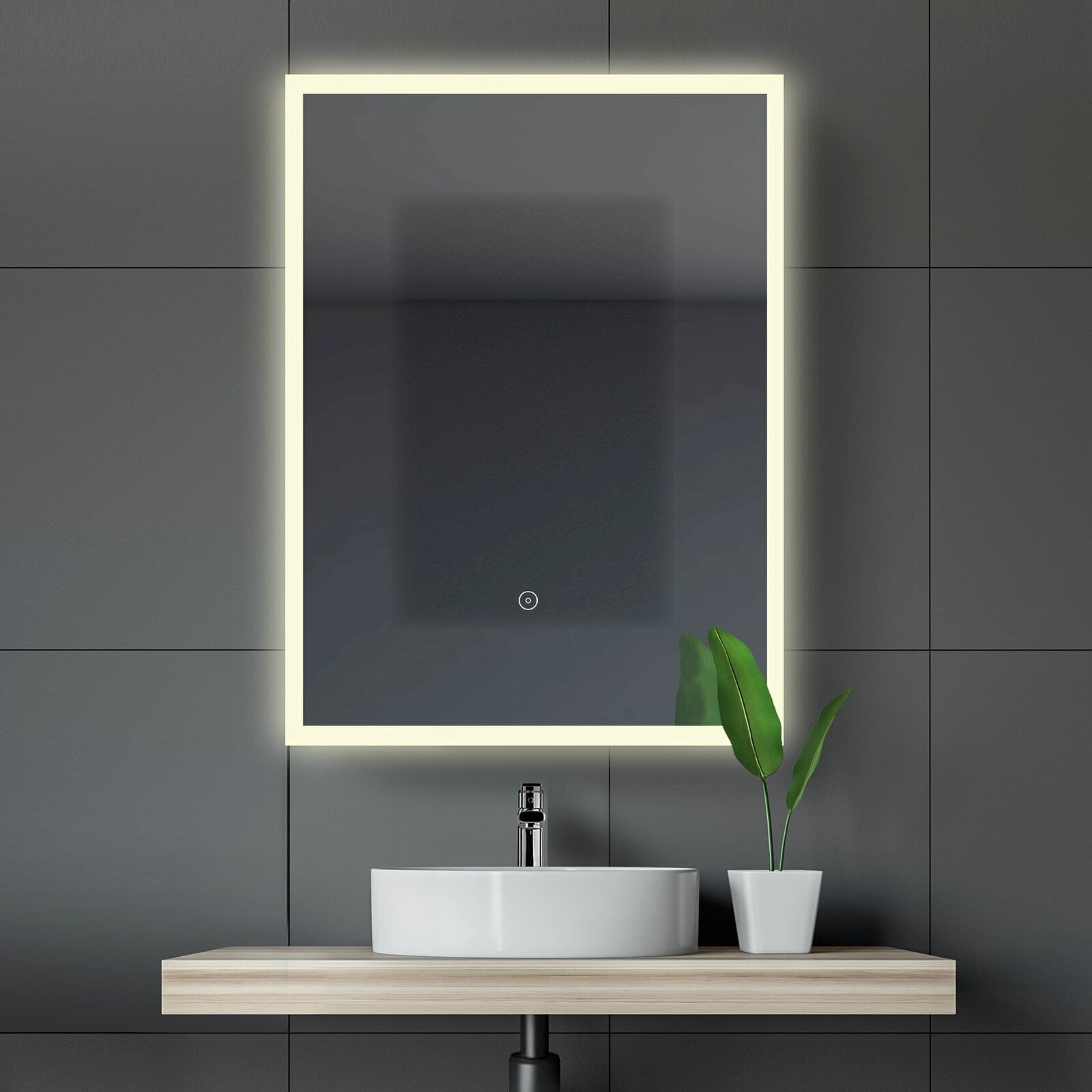 Upscale medicine cabinet with LED lighting