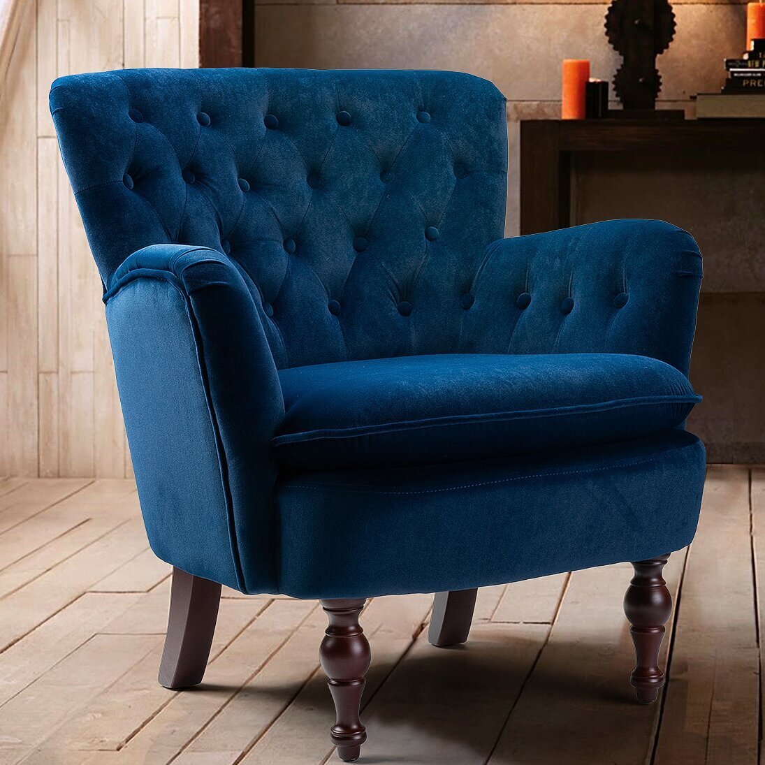 Velvet English Arm Chair
