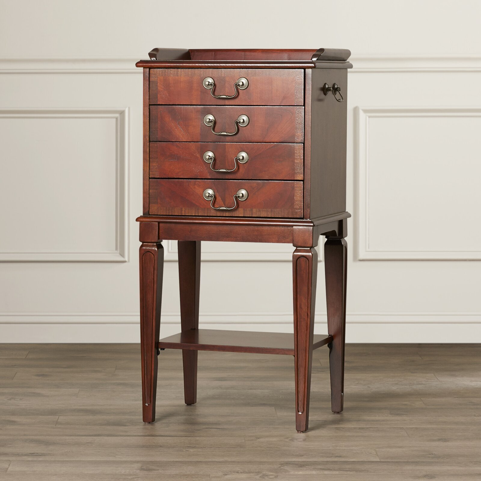 Victorian Brown Wood Tall Cabinet 