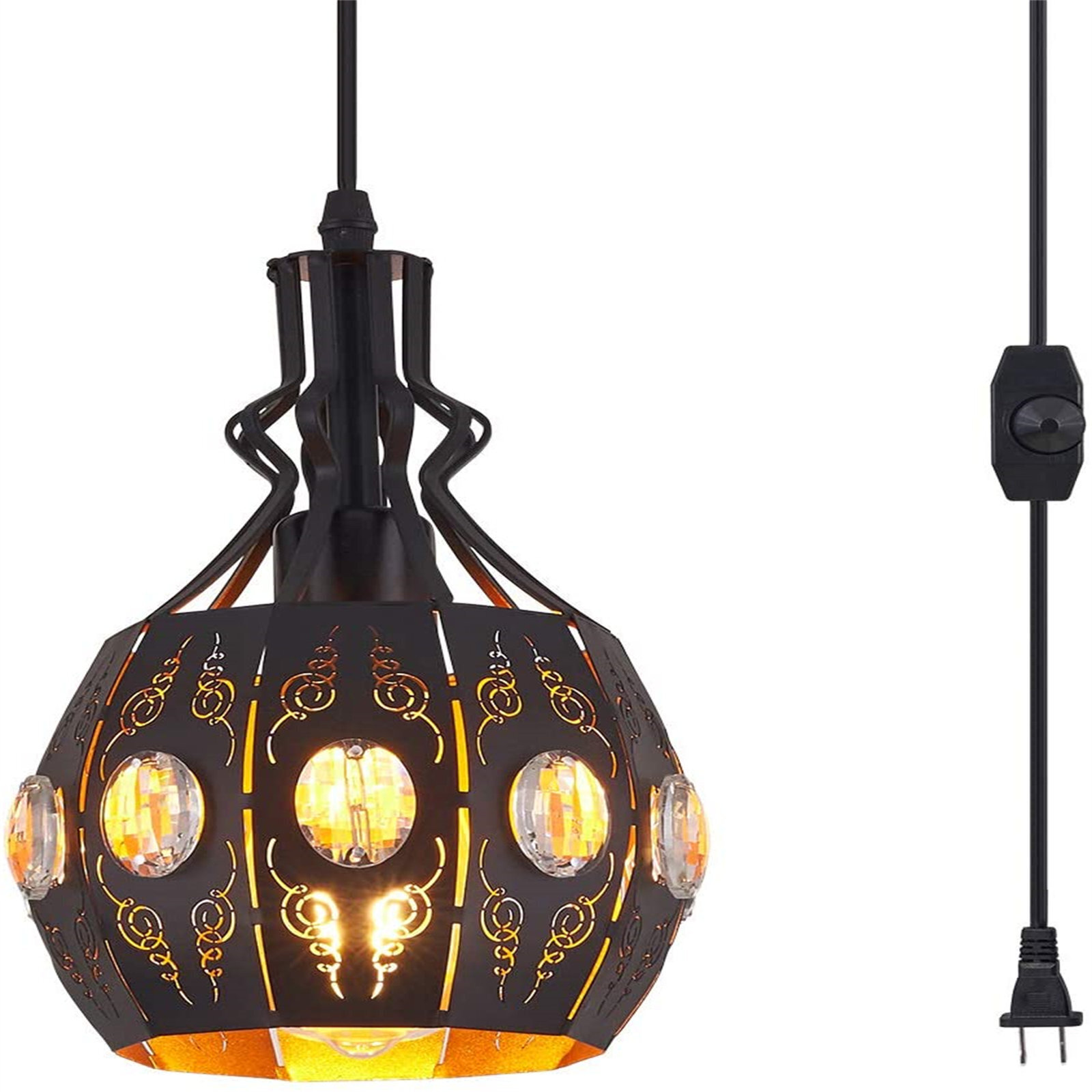 Vintage Iron Swag Lamp