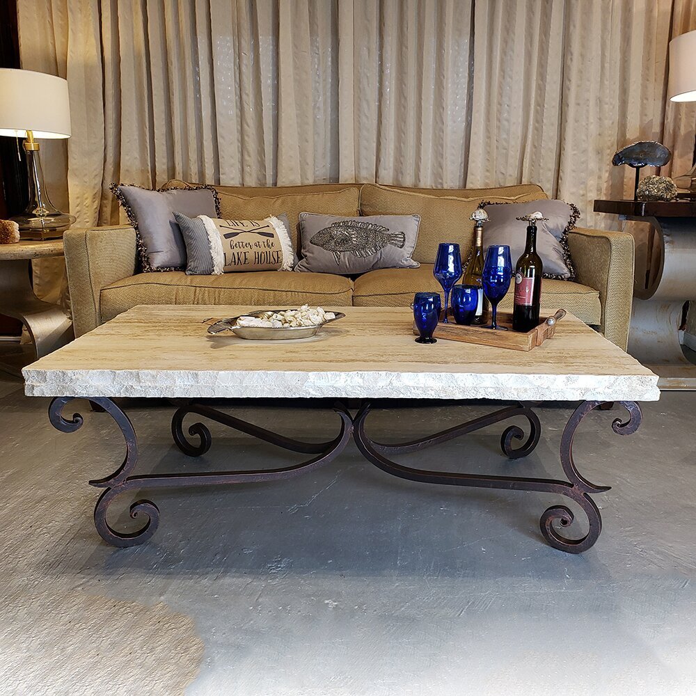 Vintage wrought iron coffee table