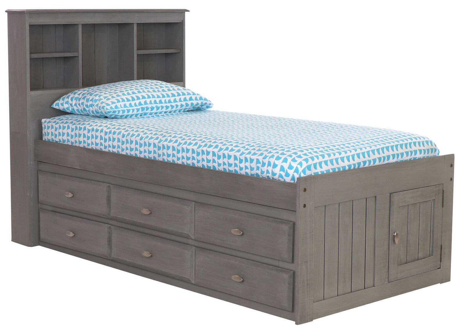 Weathered Twin Headboard with Storage