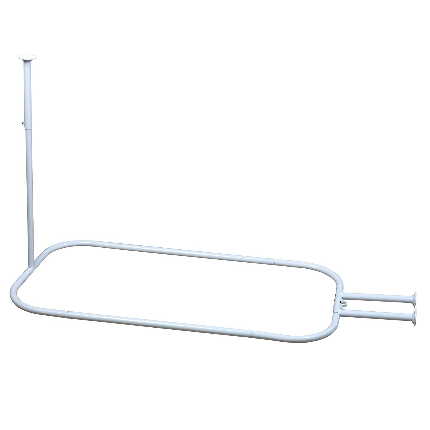 White Oval Shower Curtain Rod