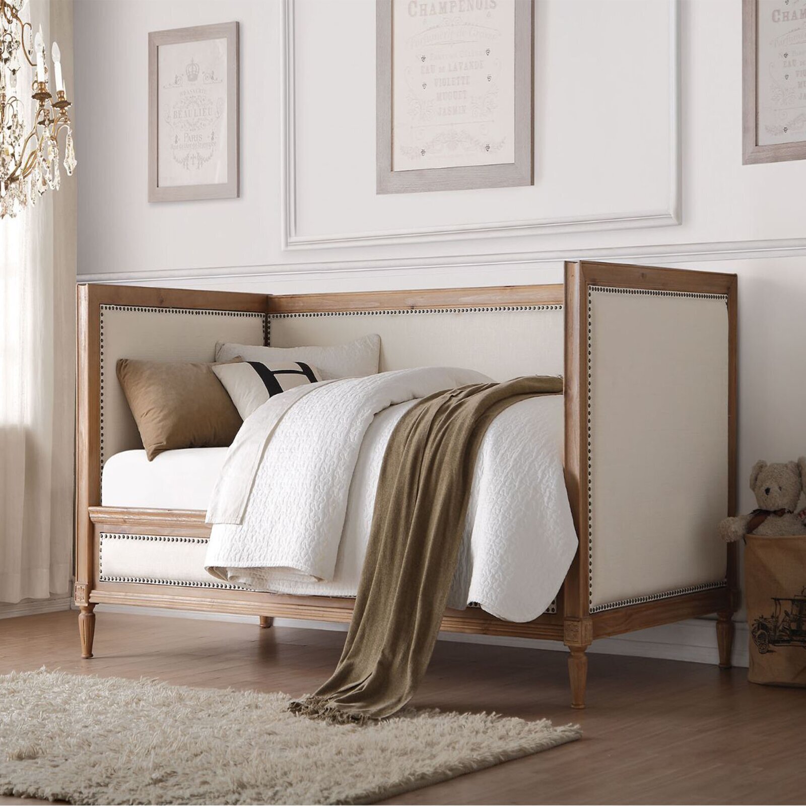 Wood Daybed Frame With High Panels