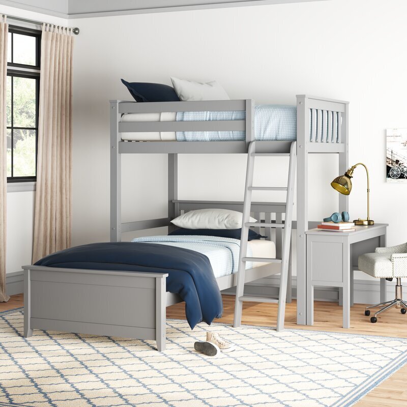 2 Bed Bunk Frame with Built In Desk