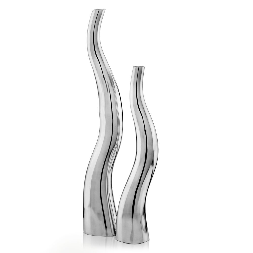 2 Piece Extra Tall Metal Floor Vases