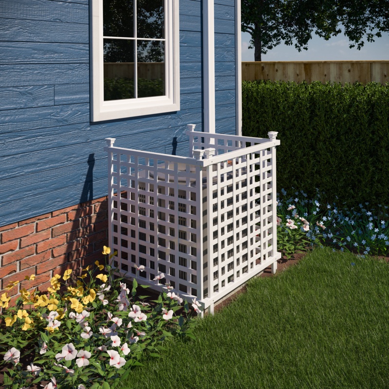 3.5 ft. H x 3 ft. W x 2.9 ft. L Liberty Lattice Freestanding Vinyl Privacy Screen Kit (3 Panels)