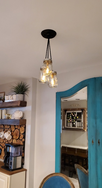 3 Light Mason Jar Cluster Pendant