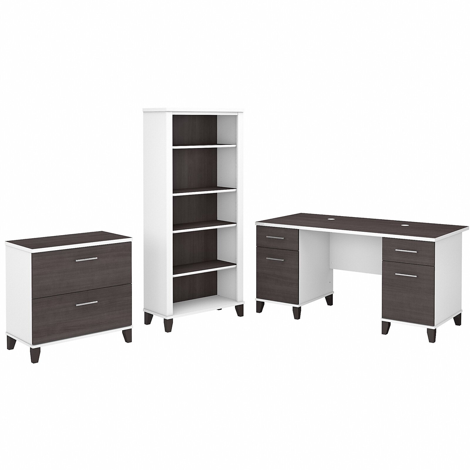 3 Piece White Office Set