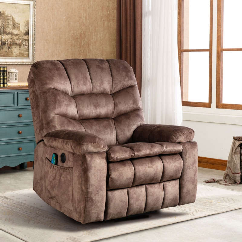 40.2" Wide Velvet Super Soft & Oversize Power Lift Assist Recliner W/ Heating Massager & Cupholders