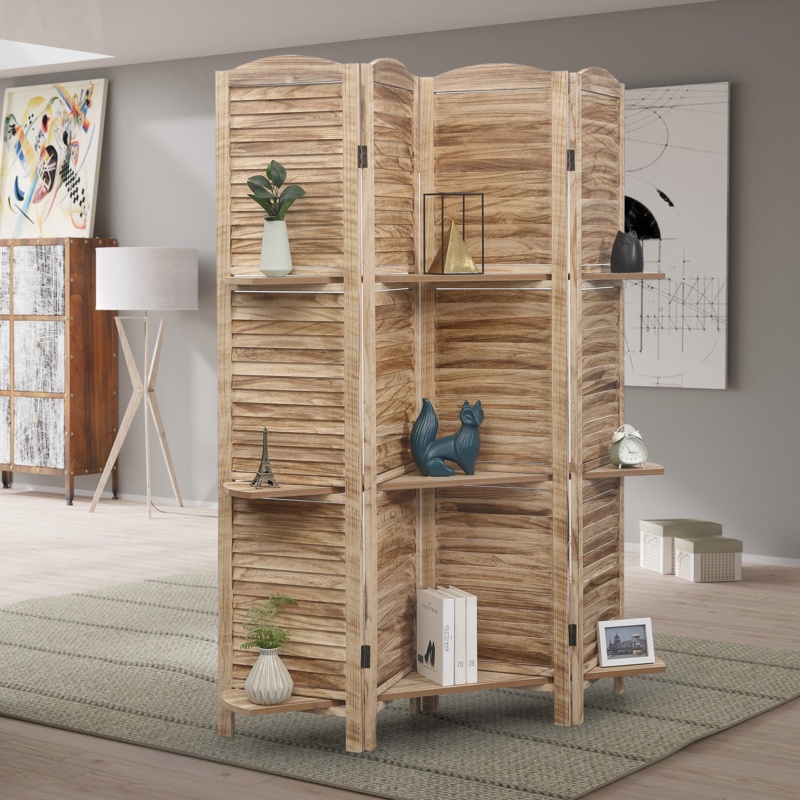 Arched Top Room Divider with Shelves