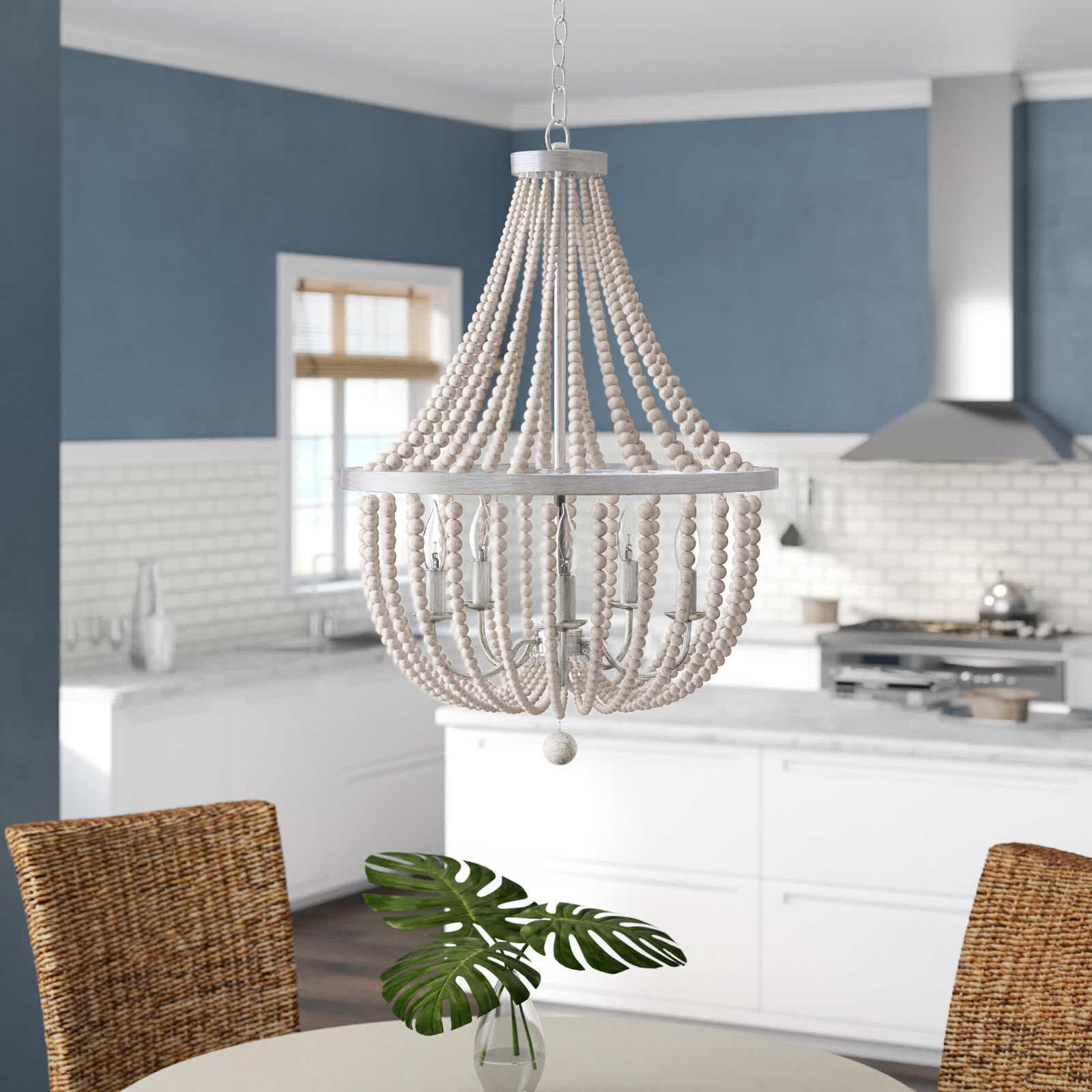 5 light bamboo chandelier