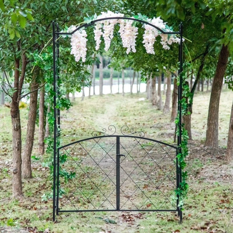 50.5" W x 19" D Metal Arbor with Gate