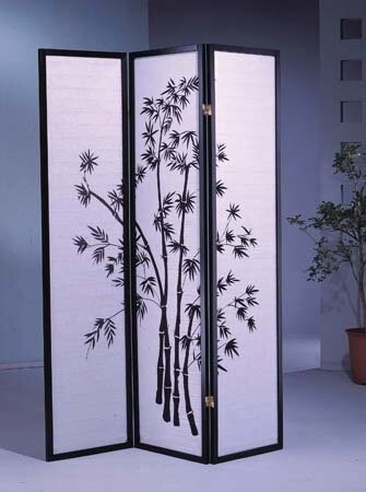 51'' W x 70'' H 3 - Panel Solid Wood Folding Room Divider