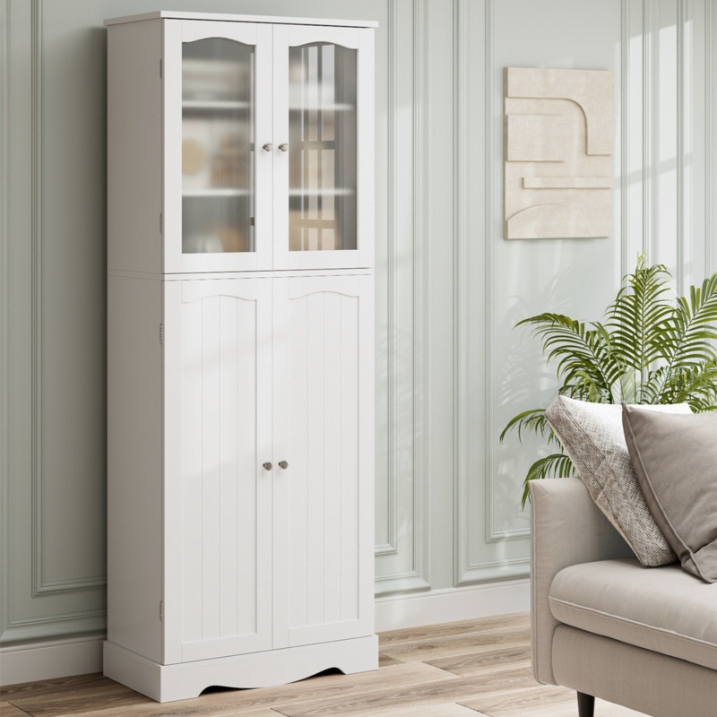63.5" White Food Storage Kitchen Pantry